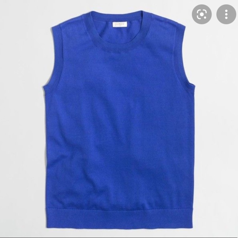 J. Crew Bright Royal Blue Sleeveless Crewneck Sweater